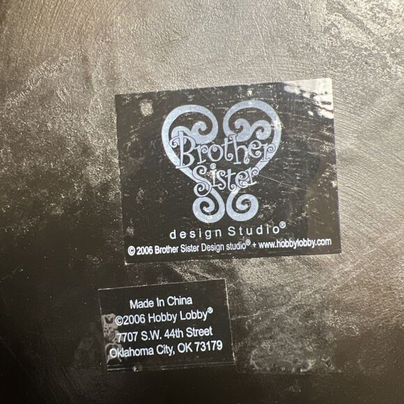 Unique 2pc Brother Sister Design Studio 10” Blue Cobalt Design Plate 2006 USED - Picture 4 of 7